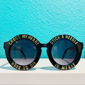 Cross My Heart Oversized Round Sunglasses